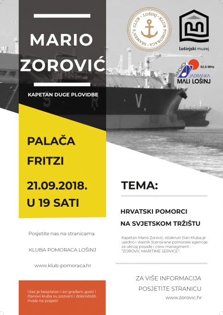 Predavanje : Mario Zorović - Hrvatski pomorci na svjetskom tržištu